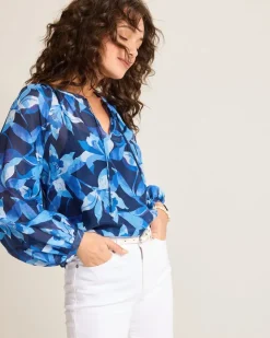 Tommy Bahama Agua Amara Seaside Brights Peasant Top-Women Tops & Shirts