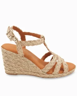 Tommy Bahama André Assous Madina Metallic Raffia Wedges-Women Shoes & Sandals