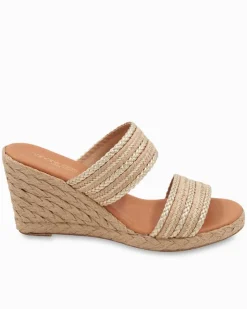 Tommy Bahama André Assous Nolita Metallic Raffia Wedges-Women Shoes & Sandals