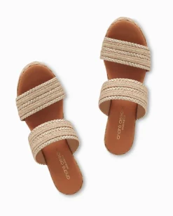 Tommy Bahama André Assous Nolita Metallic Raffia Wedges-Women Shoes & Sandals