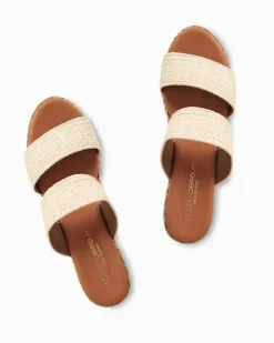 Tommy Bahama André Assous Nori Stretch-Raffia Wedges-Women Shoes & Sandals