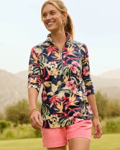 Tommy Bahama Aruba Flora Amora Half-Zip Sweatshirt-Women Loungewear|Jackets