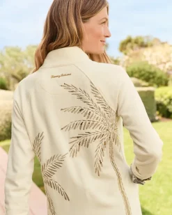 Tommy Bahama Aruba Portico Palma Embroidered Full-Zip Sweatshirt-Women Loungewear|Jackets