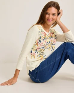 Tommy Bahama Ashby Isles Flora Amora 3/4-Sleeve T-Shirt-Women Loungewear|Tops & Shirts