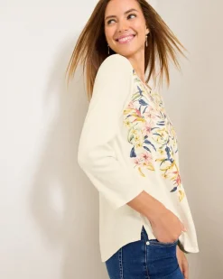 Tommy Bahama Ashby Isles Flora Amora 3/4-Sleeve T-Shirt-Women Loungewear|Tops & Shirts
