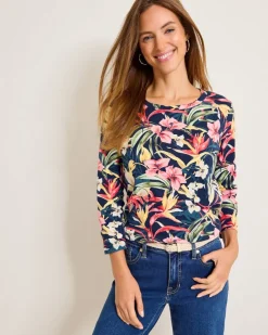 Tommy Bahama Ashby Isles Flora Amora 3/4-Sleeve T-Shirt-Women Loungewear|Tops & Shirts