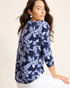 Tommy Bahama Ashby Isles Hightide Flora 3/4-Sleeve T-Shirt-Women Loungewear|Tops & Shirts