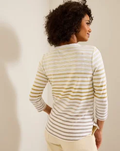 Tommy Bahama Ashby Isles Horizon Stripe 3/4-Sleeve T-Shirt-Women Loungewear|Tops & Shirts