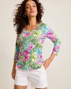 Tommy Bahama Ashby Isles Jungle Jewels 3/4-Sleeve T-Shirt-Women Loungewear|Tops & Shirts