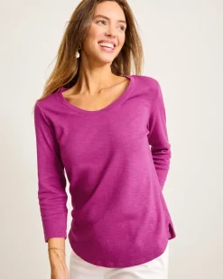 Tommy Bahama Ashby Isles Scoop-Neck 3/4-Sleeve T-Shirt-Women Loungewear|Tops & Shirts
