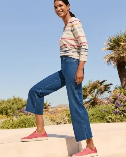 Tommy Bahama Ashby Isles Sealight Stripe 3/4-Sleeve T-Shirt-Women Loungewear|Tops & Shirts