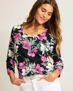 Tommy Bahama Ashby Isles Villa Garden 3/4-Sleeve T-Shirt-Women Loungewear|Tops & Shirts