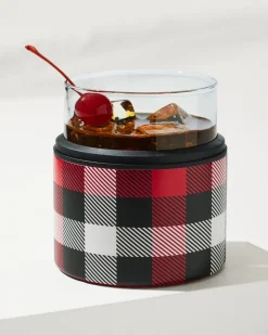 Tommy Bahama Asobu® On the Rocks Glass & Kuzie - Plaid- Drinkware & Bar
