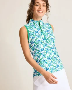 Tommy Bahama Aubrey Seaside Brights IslandZone® Mock Top-Women Tops & Shirts