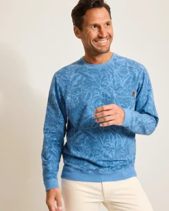 Tommy Bahama Ben & Terry Twilight Palms Crew Sweatshirt- Sweatshirts
