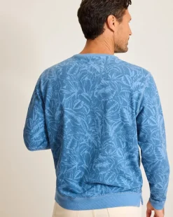 Tommy Bahama Ben & Terry Twilight Palms Crew Sweatshirt- Sweatshirts
