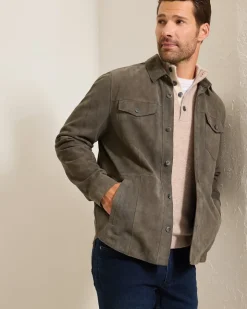 Tommy Bahama Boulder Ridge Suede Shirt Jacket- Jackets & Outerwear|Shirts