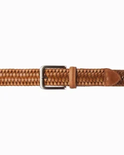 Tommy Bahama Braided Leather Stretch Belt- Belts