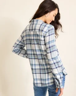 Tommy Bahama Breezy Shoreline Flannel Shirt-Women Tops & Shirts