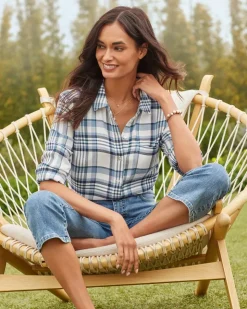 Tommy Bahama Breezy Shoreline Flannel Shirt-Women Tops & Shirts