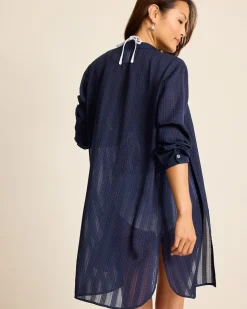 Tommy Bahama Cadiz Chiffon Boyfriend Beach Shirt-Women Beach Coverups