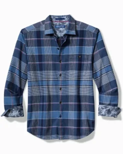 Tommy Bahama Canyon Beach Pebble Cay Plaid Stretch Flannel Shirt- Shirts