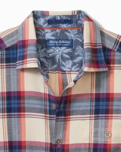 Tommy Bahama Canyon Beach Window Pane Stretch Flannel Shirt- Shirts