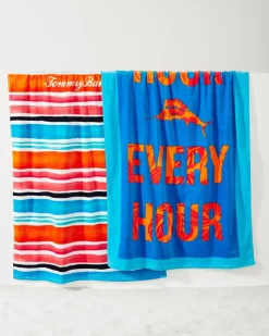 Tommy Bahama Cape Coral & Happy Hour Beach Towels — Set of 2- Beach Accessories|Beach Towels