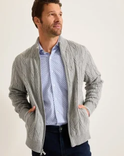 Tommy Bahama Capital Cable Full-Zip Cardigan- Sweaters