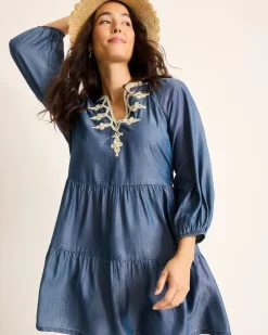 Tommy Bahama Embroidered Coverup Dress-Women Beach Coverups|Dresses