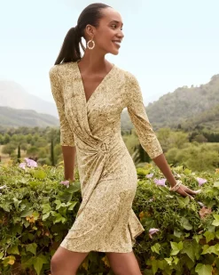 Tommy Bahama Clara Playa Python Faux-Wrap Dress-Women Dresses