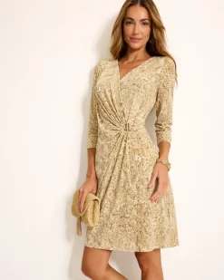 Tommy Bahama Clara Playa Python Faux-Wrap Dress-Women Dresses