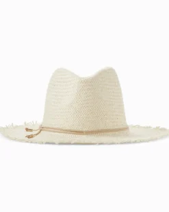 Tommy Bahama Classic Packable Hat with Fringe-Women Hats & Caps