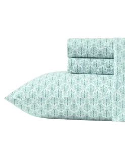 Tommy Bahama Coastal Batik Green 4-Piece Queen Sheet Set- Sheet Sets & Bedskirts