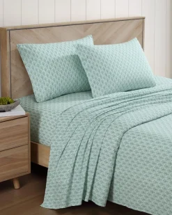 Tommy Bahama Coastal Batik Green 4-Piece King Sheet Set- Sheet Sets & Bedskirts