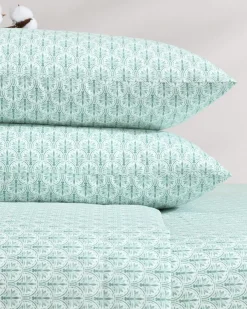 Tommy Bahama Coastal Batik Green 4-Piece King Sheet Set- Sheet Sets & Bedskirts