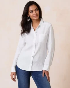 Tommy Bahama Coastalina Relaxed Long-Sleeve Linen Top-Women Tops & Shirts