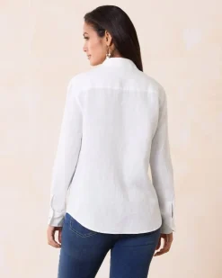 Tommy Bahama Coastalina Relaxed Long-Sleeve Linen Top-Women Tops & Shirts
