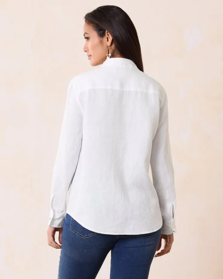 Tommy Bahama Coastalina Relaxed Long-Sleeve Linen Top-Women Tops & Shirts