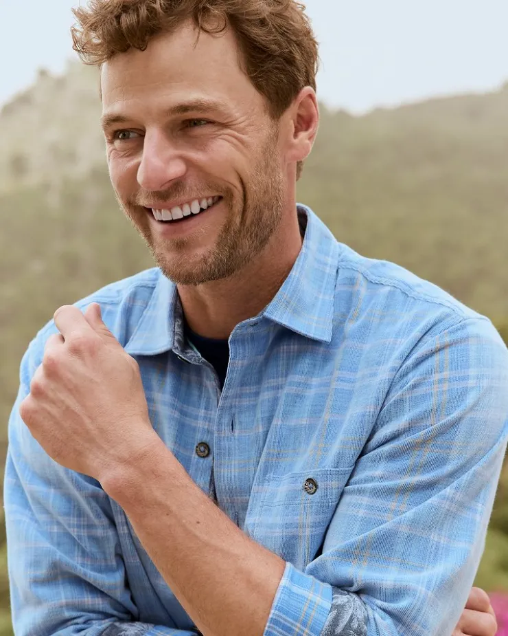 Tommy Bahama Coastline Cord Stretch Brisa Check Shirt- Shirts