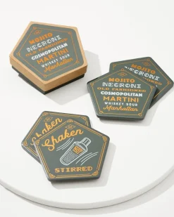 Tommy Bahama Cocktail Coasters—Set of 4- Drinkware & Bar
