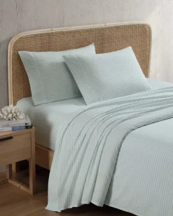 Tommy Bahama Cool Beach Stripe 4-Piece Queen Sheet Set- Sheet Sets & Bedskirts