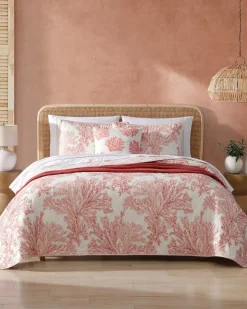 Tommy Bahama Coral Garden Reversible 2-Piece Twin Quilt Set- Quilts & Blankets