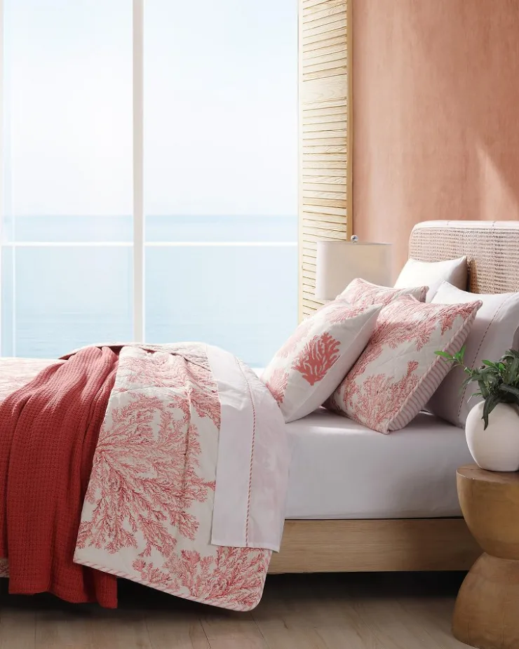 Tommy Bahama Coral Garden Reversible 2-Piece Twin Quilt Set- Quilts & Blankets
