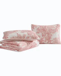 Tommy Bahama Coral Garden Reversible 2-Piece Twin Quilt Set- Quilts & Blankets