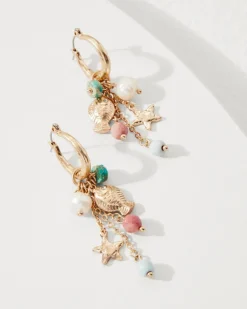 Tommy Bahama Coral Isles Sealife Charm Drop Earrings-Women Jewelry