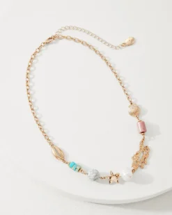 Tommy Bahama Coral Isles Semi-Precious Stone & Pearl Station Necklace-Women Jewelry