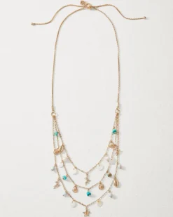 Tommy Bahama Coral Isles Semi-Precious Stone & Pearl Layered Necklace-Women Jewelry