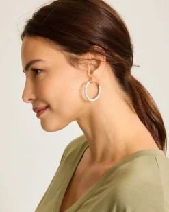 Tommy Bahama Coral Isles Turquoise Bead Hoop Earrings-Women Jewelry