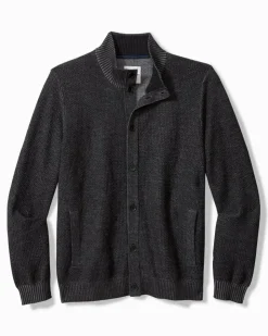 Tommy Bahama Crescent Shore IslandZone® Button-Mock Cardigan- Sweaters